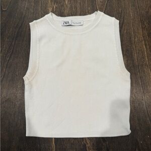 Zara White Cropped Top